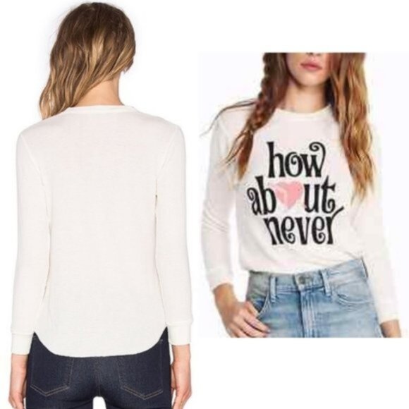 WILDFOX Couture How About Never Print Thermal Top size S - Picture 14 of 14